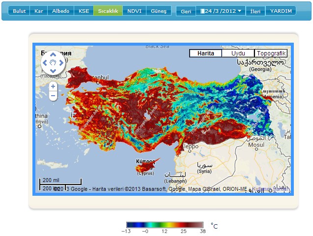 utuva sıcaklık haritaları